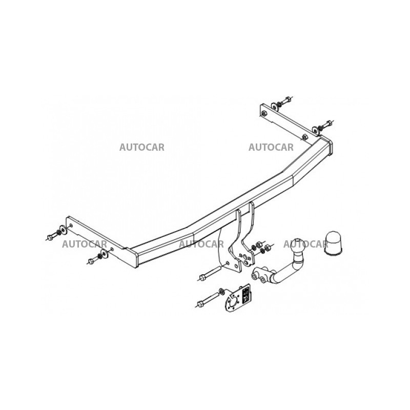 Anhängerkupplung für LEON - 5-türig, (1 M 1) - automat–AHK abnehmbar - von 2000 bis 2005