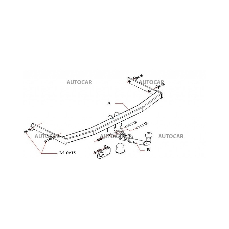 Anhängerkupplung für TOLEDO - 4-türig, (1 M 2) - manuell–AHK starr - von 1998/05 bis 2004