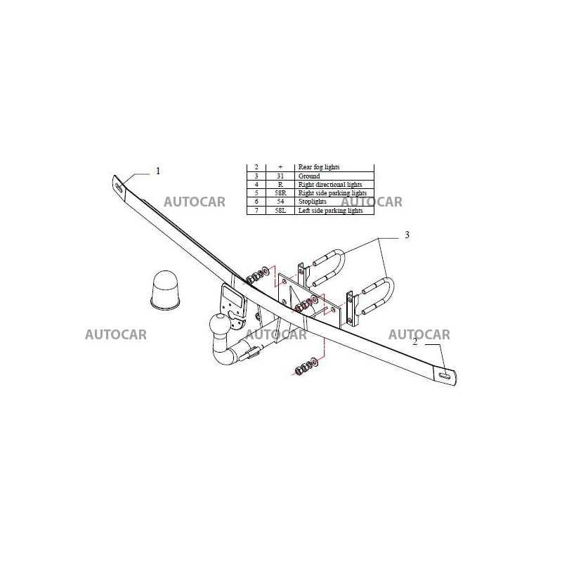 Anhängerkupplung für Skoda 105, 120, 125, 130, 135 - feste