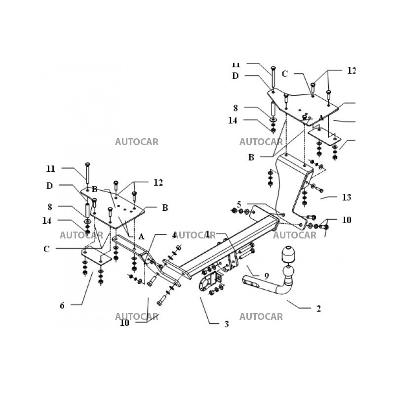 Anhängerkupplung für SX 4 - 4WD, 3/5dv - 4x4 - automat–AHK abnehmbar - von 2006