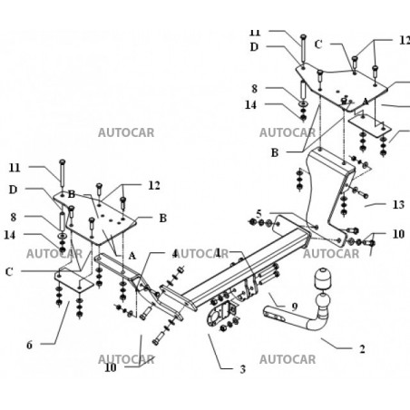 Anhängerkupplung für SX 4 - 4WD, 3/5dv - 4x4 - automat–AHK abnehmbar - von 2006 Anhängerkupplung für SX 4 - 4WD, 3/5dv - 4x4 - automat–AHK abnehmbar - von 2006