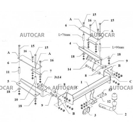 Anhängerkupplung für SX 4 - 4 dv - automat–AHK abnehmbar - von 2007 Anhängerkupplung für SX 4 - 4 dv - automat–AHK abnehmbar - von 2007