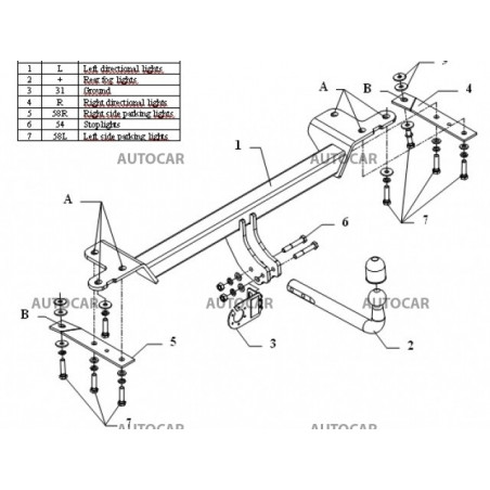 Anhängerkupplung für VITARA - 5dv - manuell–AHK starr - von 2005