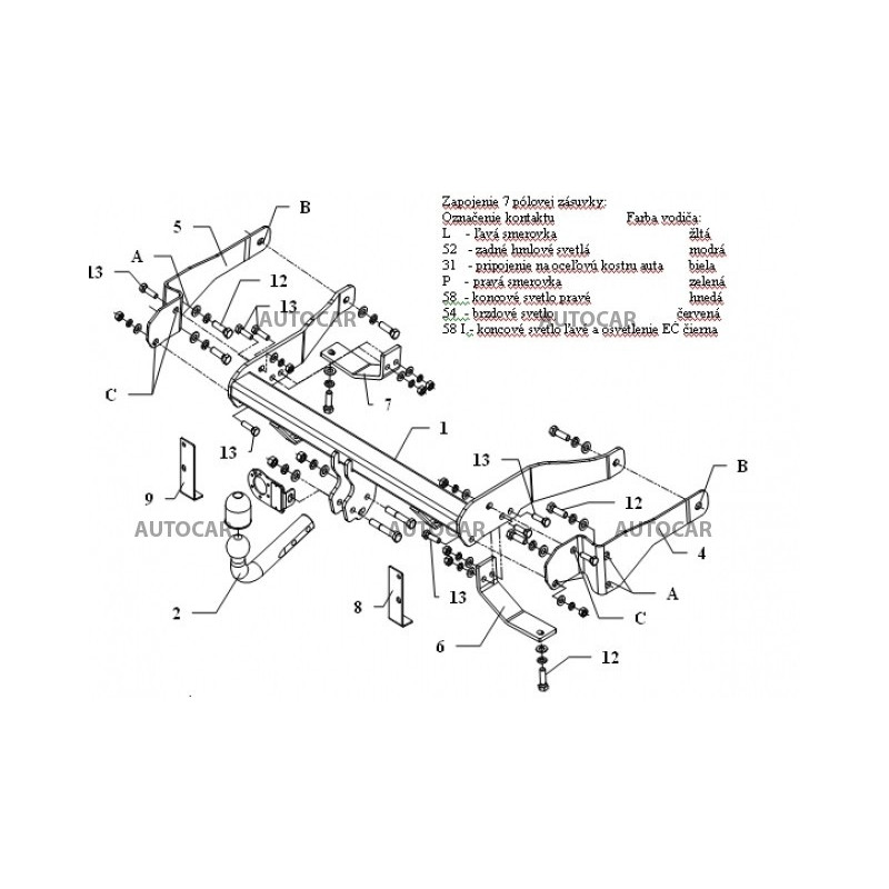 Anhängerkupplung für CAPTIVA - SUV,(C100) - manuell–AHK starr - von 2006