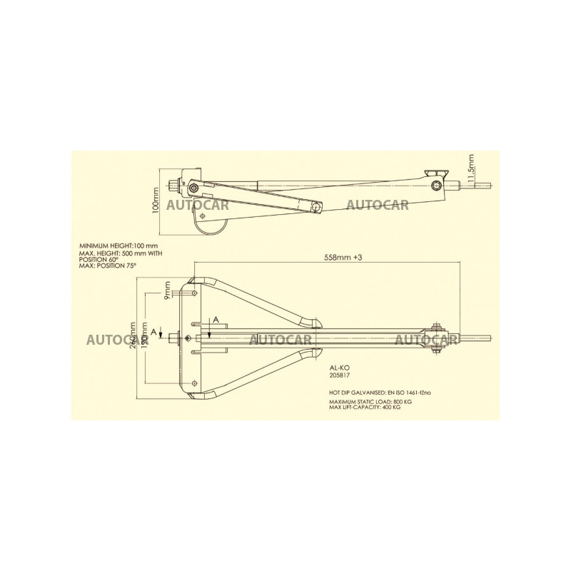 Oporná noha pre karavan