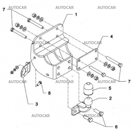 Anhängerkupplung für HILUX - 4 WD (N25) so schodíkom - starre Anhängerkupplung - von 2005