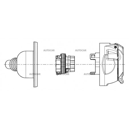 Steckdose 13 pin - wasserdicht - mit dichtung frei positionierbar