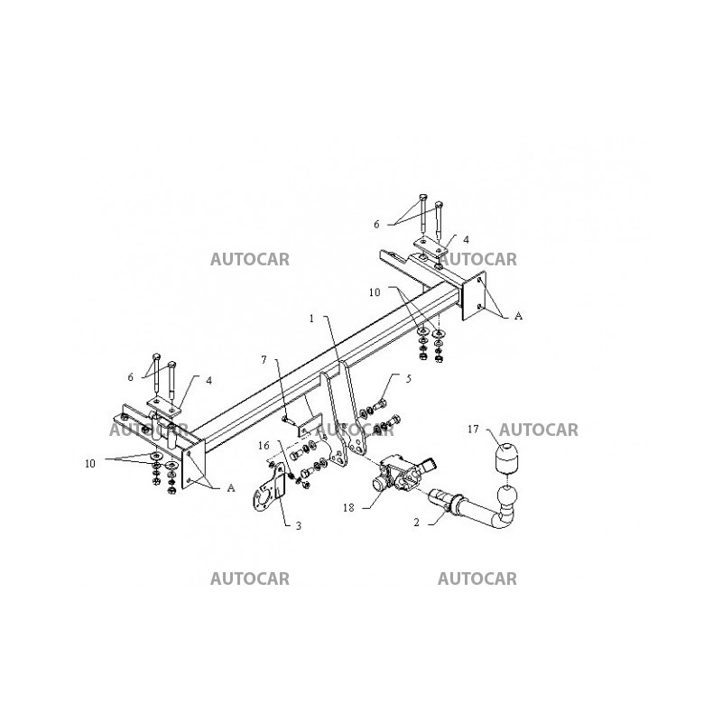 Anhängerkupplung für LACETTI - Combi - manuell–AHK starr - von 2005