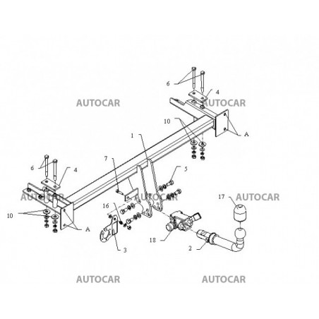 Anhängerkupplung für LACETTI - Combi - automat–AHK abnehmbar - von 2005 Anhängerkupplung für LACETTI - Combi - automat–AHK abnehmbar - von 2005