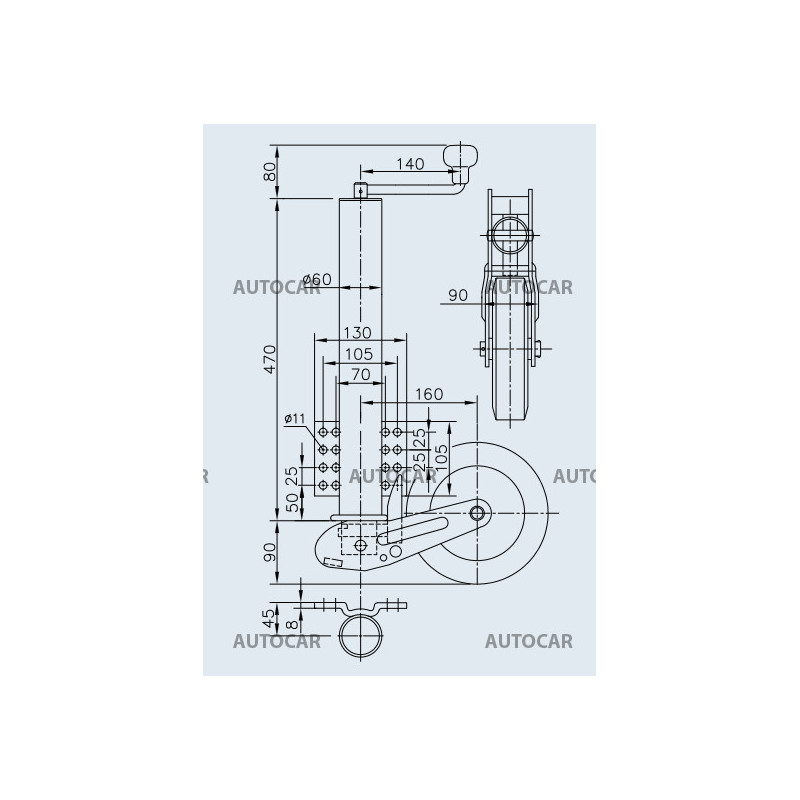 Stützrad VK60 - 250 kg