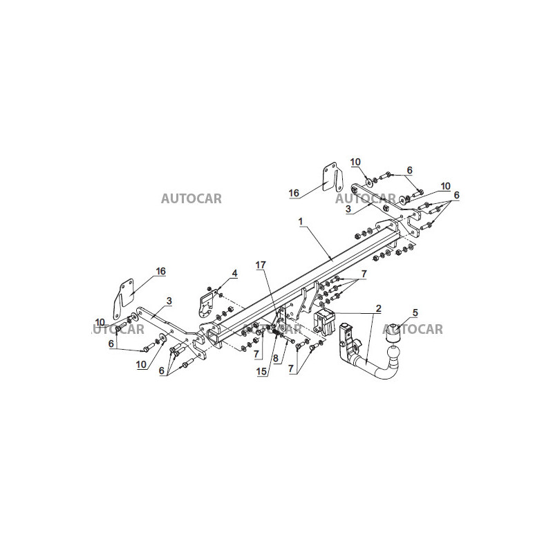 Anhängerkupplung - Toyota C-HR - automat vertikal–AHK abnehmbar - von 10.2016/-