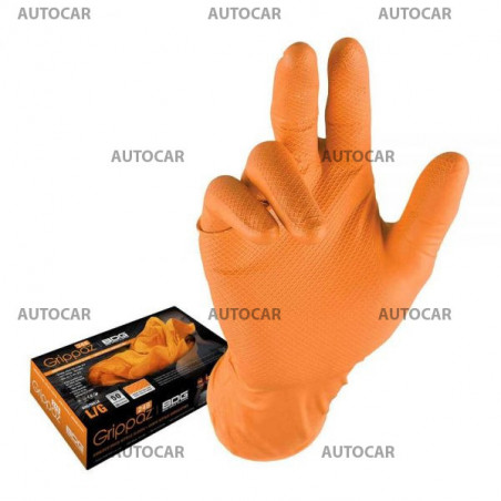 Grippaz 246 - Rutschfeste Nitrilhandschuhe - orange - Grösse M (08)