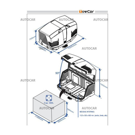 Transportbox für Anhängerkupplung Towbox V3 - weiss