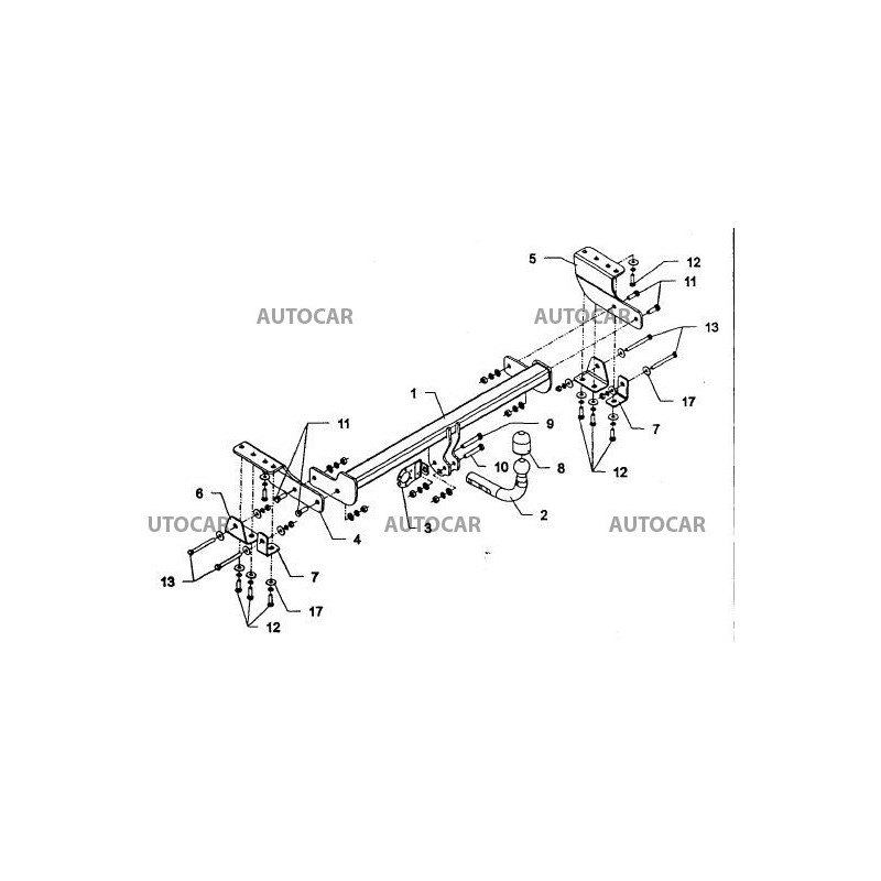 Anhängerkupplung für LANCER - 4-türig kombi (CY0) - automat–AHK abnehmbar - von 2008