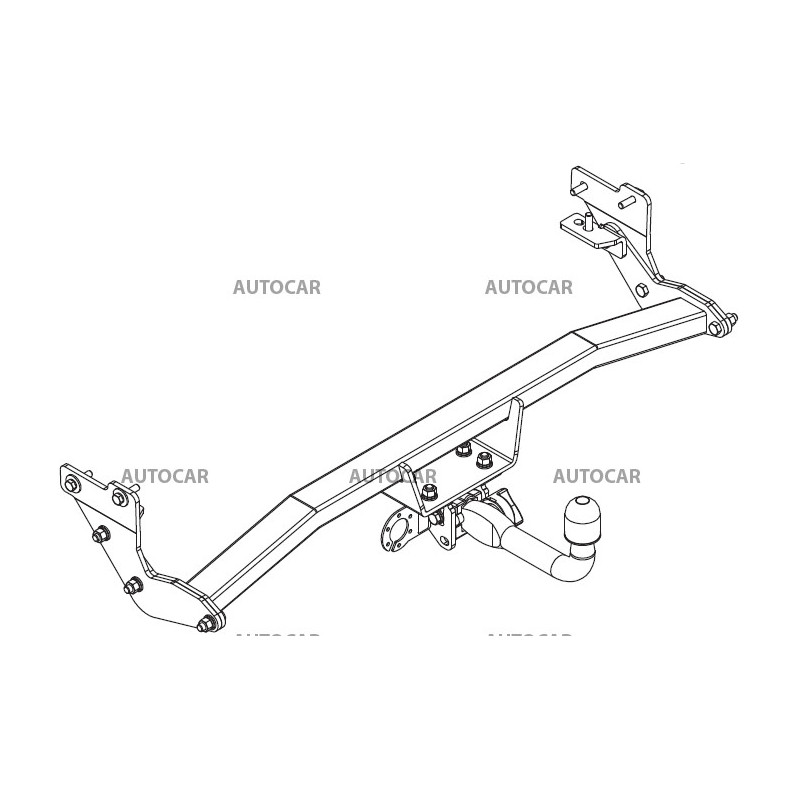 Anhängerkupplung für Hyundai KONA - automat horizontal–AHK abnehmbar - für Fahrzeuge mit originaler Abdeckung in der Stoßstange
