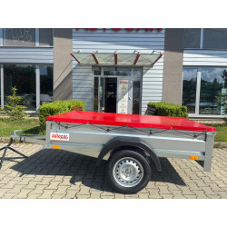 Anhänger mit flacher roter...