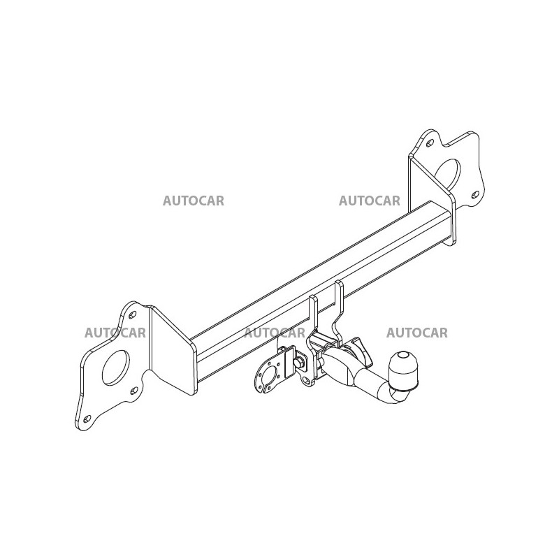 Anhängerkupplung für Tesla MODEL Y - automat horizontal–AHK abnehmbar - für Fahrzeuge mit originaler Abdeckung in der Stoßstange