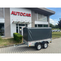 Anhänger mit grauer Plane,...