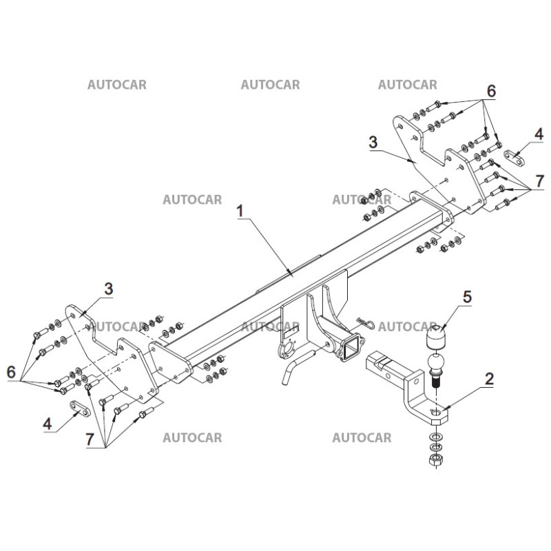 Anhängerkupplung für Toyota HILUX - mit amerikanischem Kugelkopf