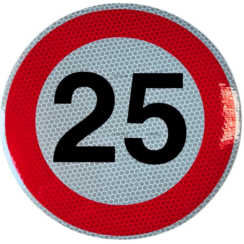 Geschwindigkeitsaufkleber Schild 25 km/h 20cm