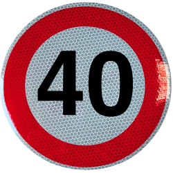 Geschwindigkeitsaufkleber Schild 40 km/h 20cm