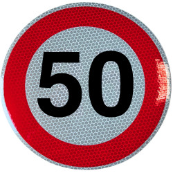 Geschwindigkeitsaufkleber Schild 50 km/h 15 cm