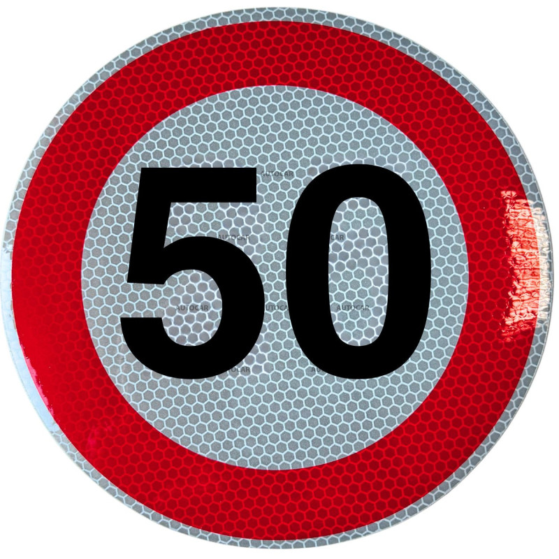 Geschwindigkeitsaufkleber Schild 50 km/h 15 cm