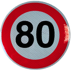 Geschwindigkeitsaufkleber Schild 80 km/h 15 cm