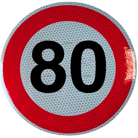 Geschwindigkeitsaufkleber Schild 80 km/h 15 cm