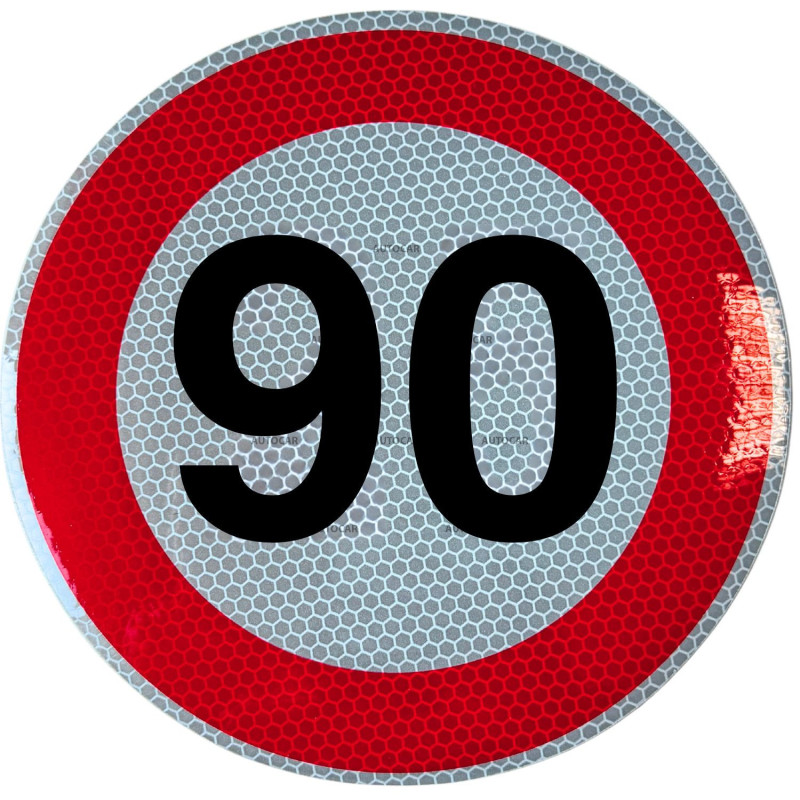 Geschwindigkeitsaufkleber Schild 90 km/h 20cm