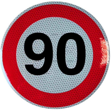 Geschwindigkeitsaufkleber Schild 90 km/h 20cm