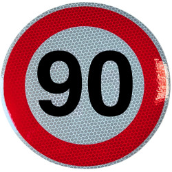 Geschwindigkeitsaufkleber Schild 90 km/h 15 cm