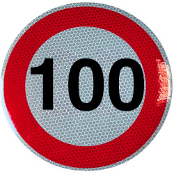 Geschwindigkeitsaufkleber Schild 100 km/h 15 cm