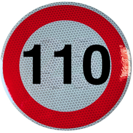 Geschwindigkeitsaufkleber Schild 110 km/h 20 cm