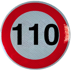 Geschwindigkeitsaufkleber Schild 110 km/h 15 cm