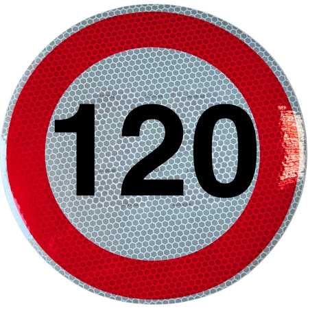 Geschwindigkeitsaufkleber Schild 120 km/h 20cm
