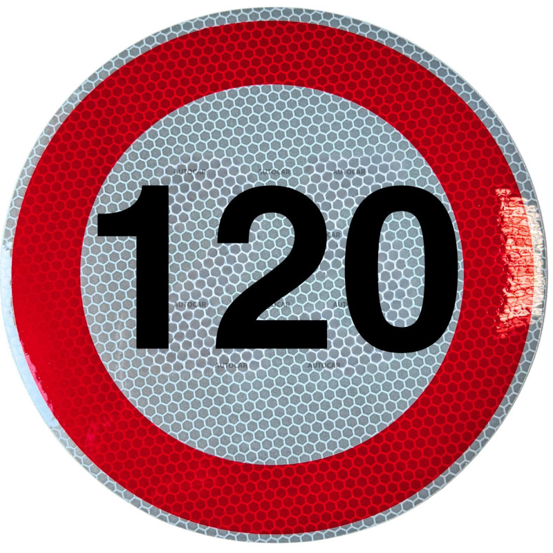 Geschwindigkeitsaufkleber Schild 120 km/h 15 cm