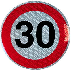 Geschwindigkeitsaufkleber Schild 30 km/h 20 cm