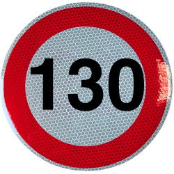 Geschwindigkeitsaufkleber Schild 130 km/h 15 cm