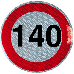Geschwindigkeitsaufkleber Schild 140 km/h 15 cm