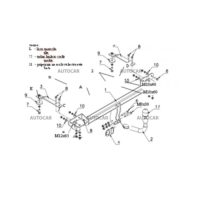 Anhängerkupplung für BRAVO - 5-türig - automat–AHK abnehmbar - von 2007