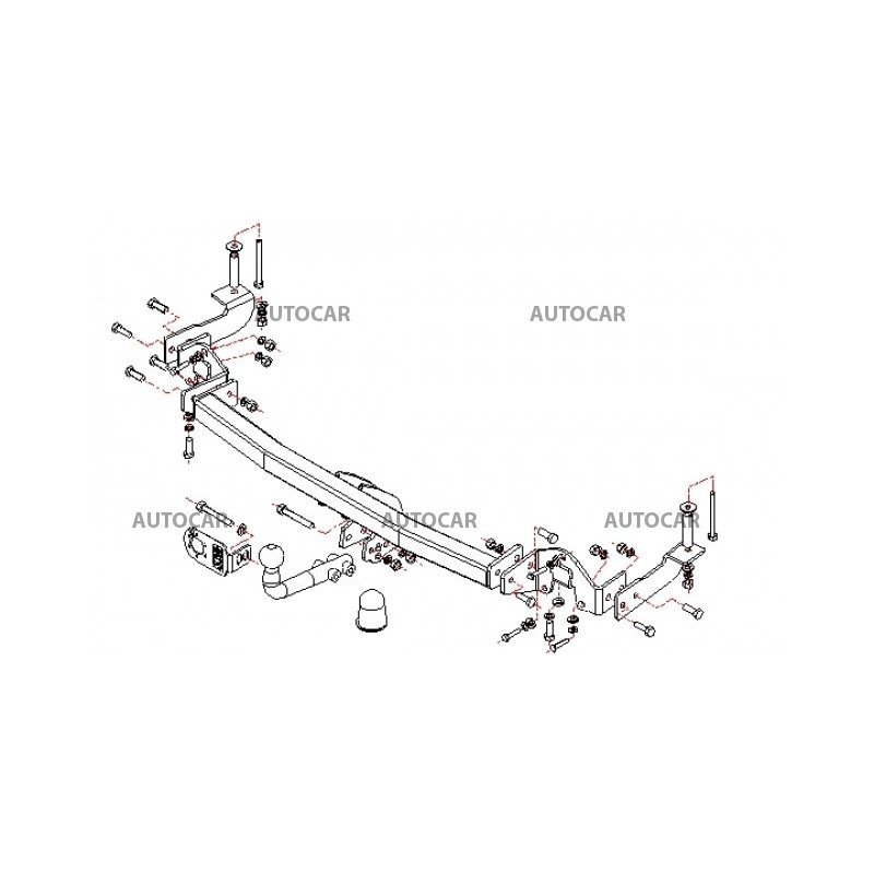 Anhängerkupplung für DOBLO - Pick Up, (119, 223) - manuell–AHK starr - von 2000 bis 2009