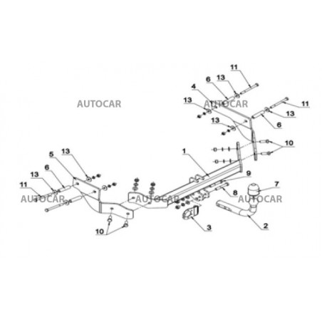 Anhängerkupplung für FIORINO, aj Qubo - 5 dv - automat–AHK abnehmbar - von 2008 Anhängerkupplung für FIORINO, aj Qubo - 5 dv - automat–AHK abnehmbar - von 2008