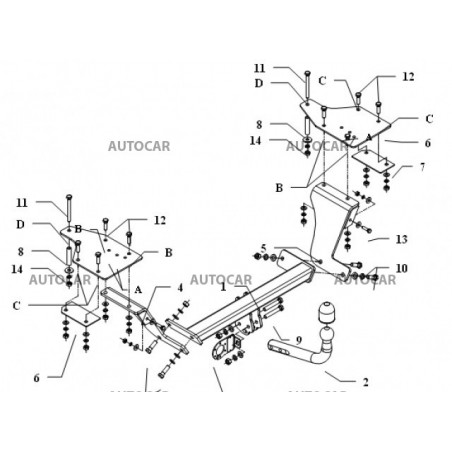 Anhängerkupplung für SEDICI - 4WD, 3/5dv - 4x4 - manuell–AHK starr - von 2006 Anhängerkupplung für SEDICI - 4WD, 3/5dv - 4x4 - manuell–AHK starr - von 2006
