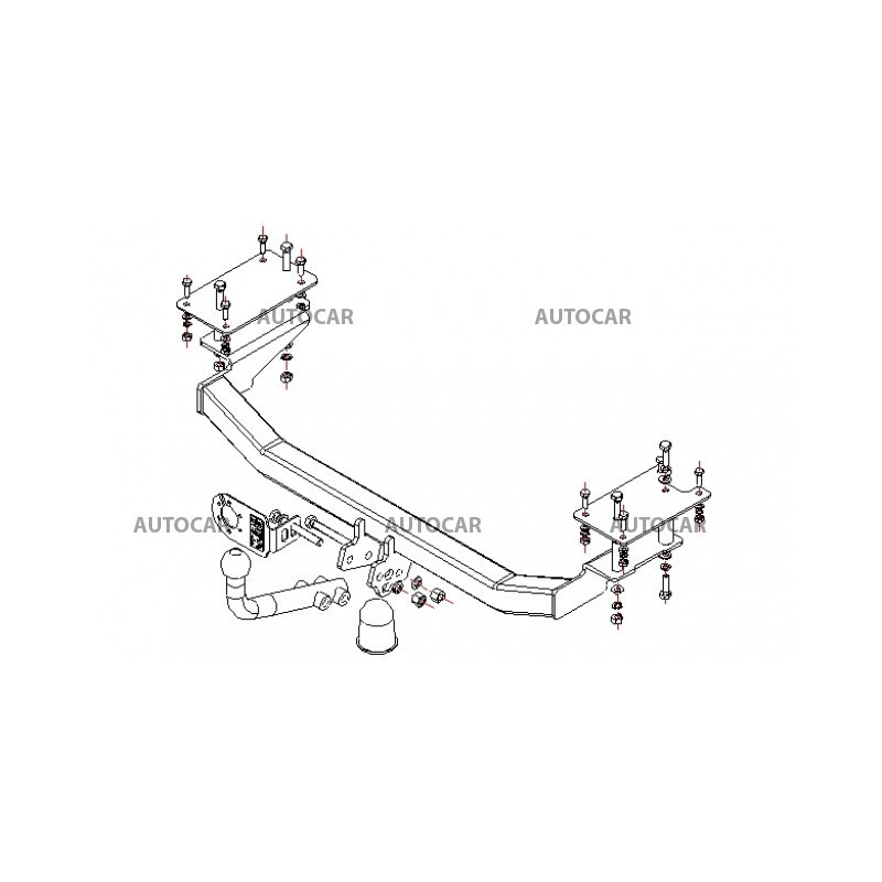 Anhängerkupplung für SEICENTO, SPORTING - 3dv. - manuell–AHK starr - von 1998 bis 2003