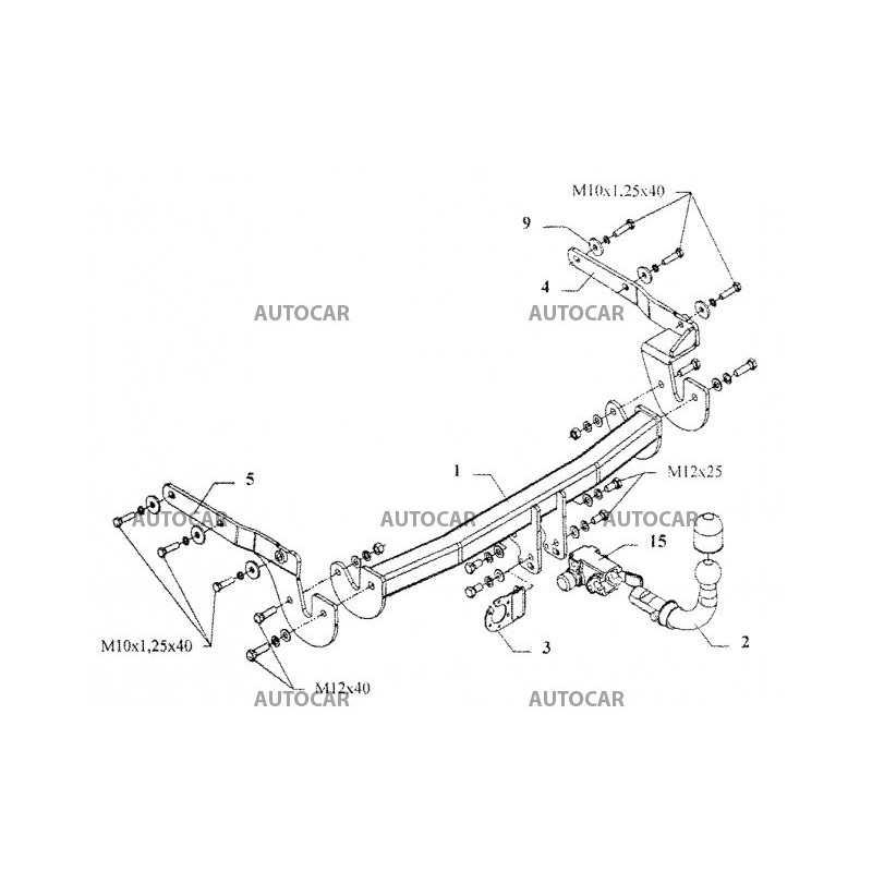 Anhängerkupplung für YARIS - 3/5-türig, ( P 90 ) - manuell–AHK starr - von 2005 bis 2008