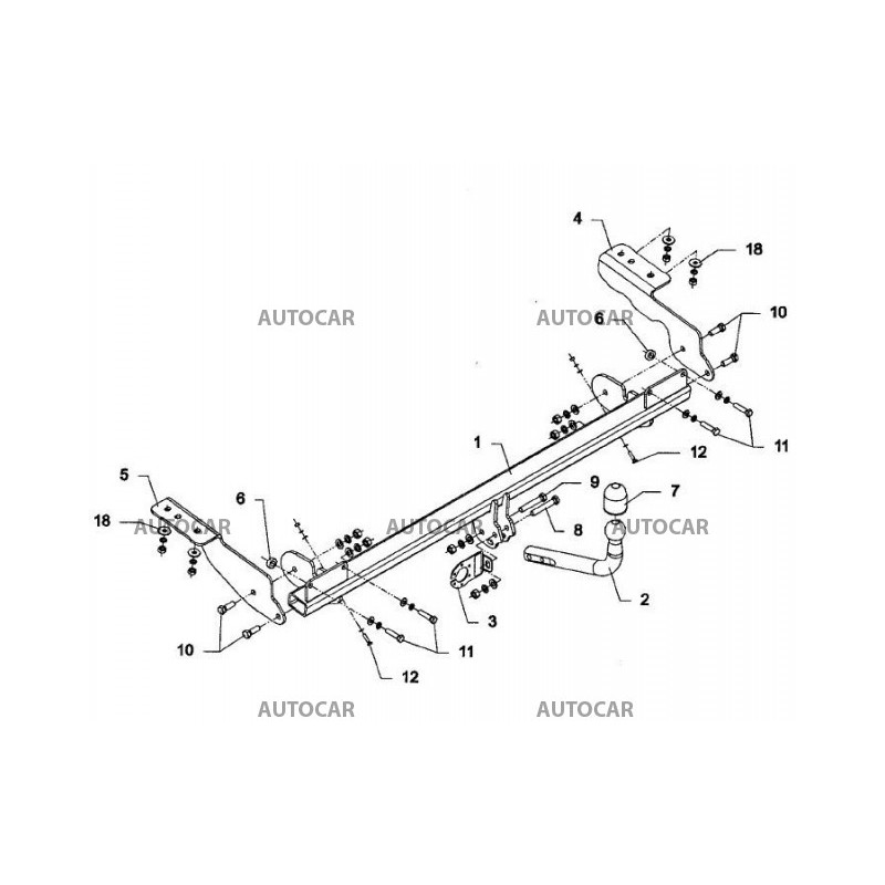 Anhängerkupplung für 5008 - 5 dv - manuell–AHK starr - von 2009