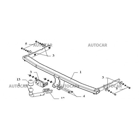 Anhängerkupplung für GOLF - V,VI,Plus,3/5dv,(1K 1,5M1) - manuell–AHK starr - von 2003 Anhängerkupplung für GOLF - V,VI,Plus,3/5dv,(1K 1,5M1) - manuell–AHK starr - von 2003