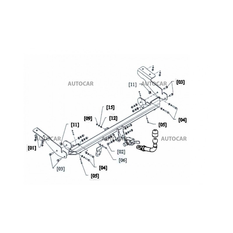 Anhängerkupplung für C 4 PICASSO - 5-türig aj GRAND - manuell–AHK starr - von 2006