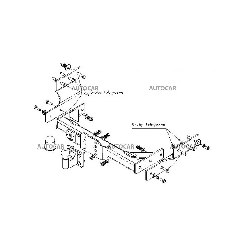 Anhängerkupplung für TRANSIT - dodávka,aj zo zabud.plast.schod.-polohovat.guľa (F__) - starre Anhängerkupplung - von 2000,2006